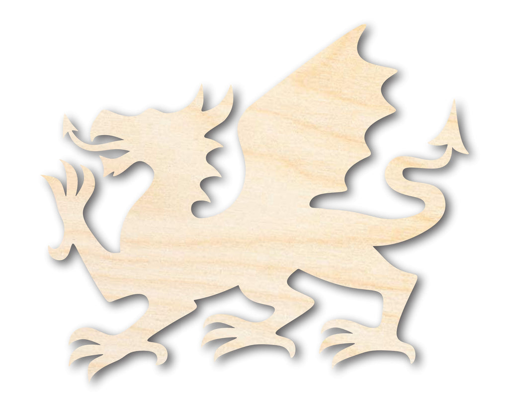 Unfinished Wood Welsh Dragon Shape - Craft - up to 46" DIY