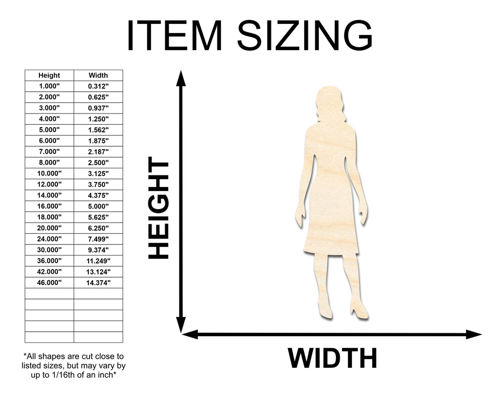 Unfinished Wood Woman Shape - Craft - up to 46" DIY