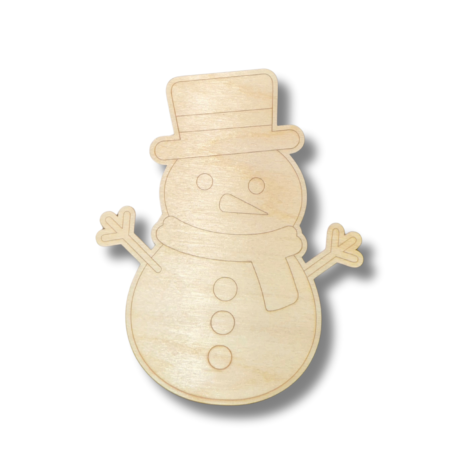 Unfinished Wood Etched Snowman Shape | Paint By Line Crafts | up to 30" DIY