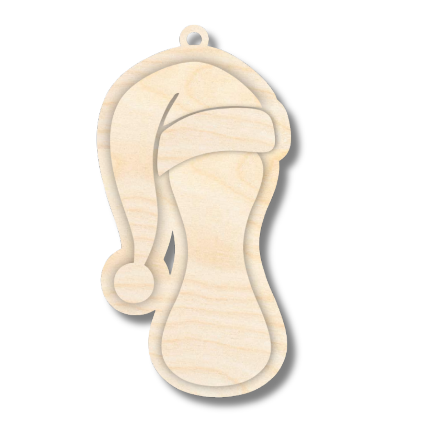 Unfinished Wood Layered Letter Santa Hat Tags | A-Z | 4 Piece | 6" Tall | 1/8" Wood | Wood Craft DIY