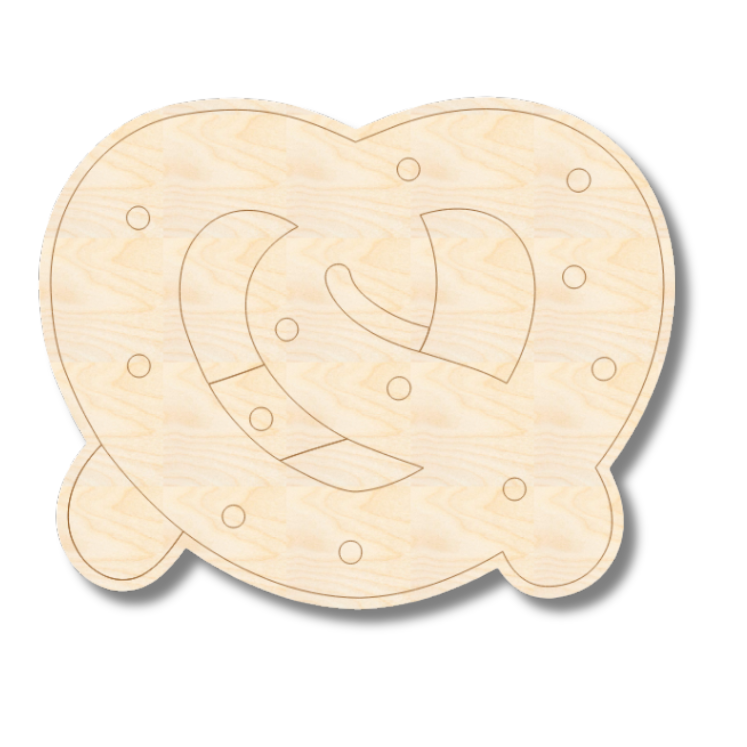 Unfinished Wood Etched Pretzel Shape | Paint By Line Crafts | up to 30" DIY