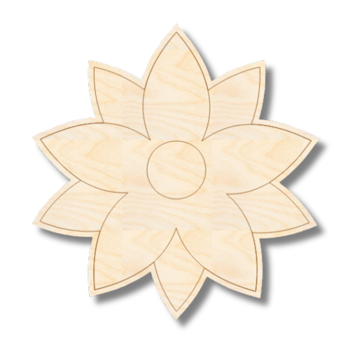 Unfinished Wood Etched Poinsettia Shape | Paint By Line Crafts | up to 30" DIY