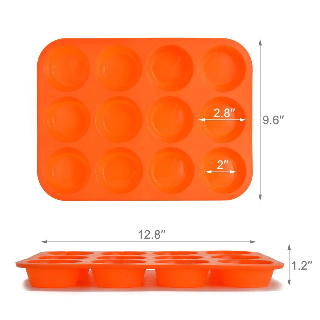 12 Cup Non-Stick Cupcakes Muffin Baking Pan Silicone Mold