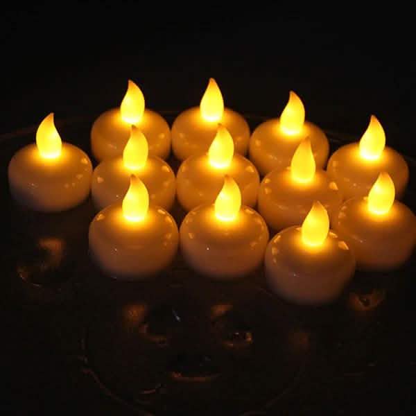 12-Pack: LED Floating Tea Waterproof Flameless Candle