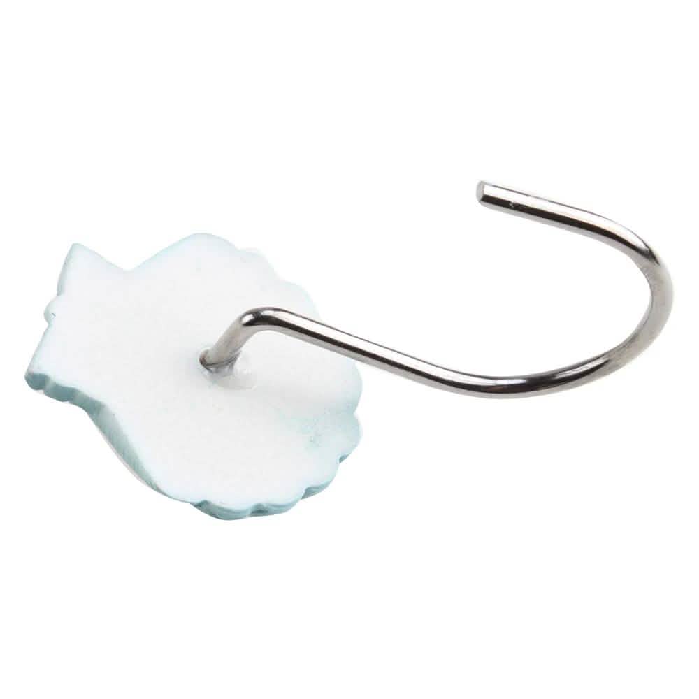 12-Pieces: Seashell Shower Curtain Hooks Bathroom Beach Shell
