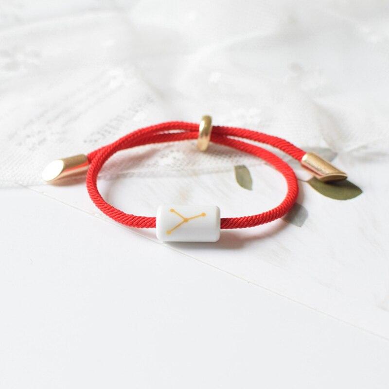 12 Zodiac Bracelet Charm Jewelry Adjustable Braided Rope Couple Bracelets Handmade Navy String Bracelet With Metal Knot Men Women Braided Bracelets Gifts