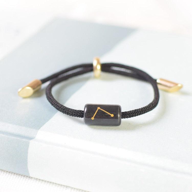 12 Zodiac Bracelet Charm Jewelry Adjustable Braided Rope Couple Bracelets Handmade Navy String Bracelet With Metal Knot Men Women Braided Bracelets Gifts