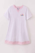 White mermaid embroidery cover up mom & me