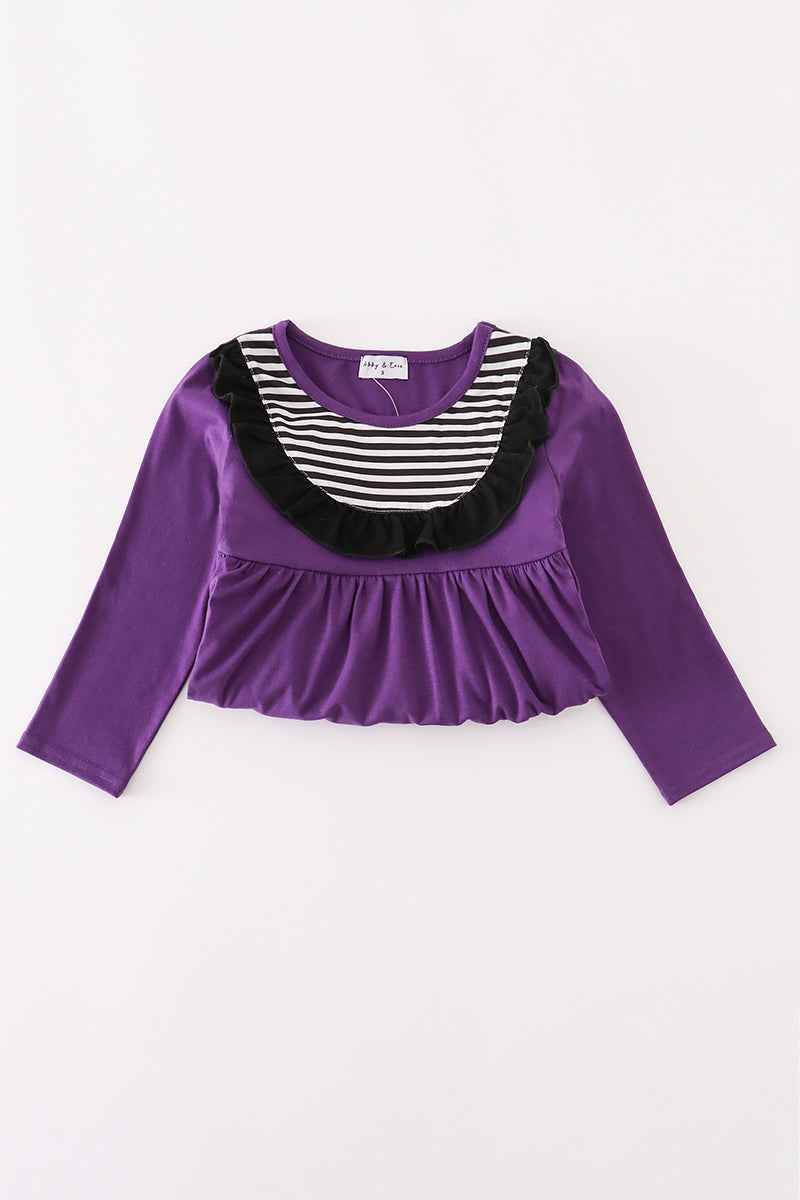 Purple halloween witch applique dress