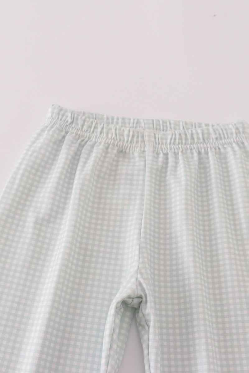 Blue boots embroidery pants set