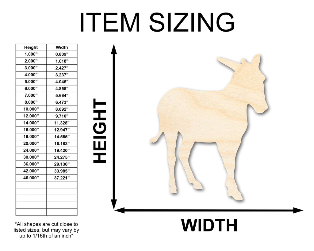 Unfinished Wood Donkey Shape - Animal Craft - up to 46" DIY