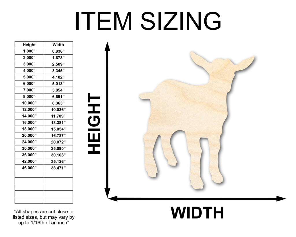 Unfinished Wood Goat Shape - Farm Animal Craft - up to 46" DIY