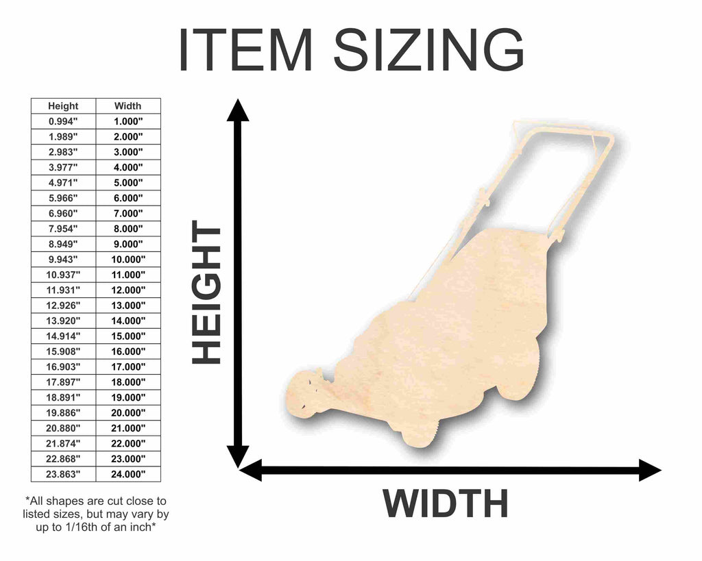 Unfinished Wood Mower Silhouette - Craft- up to 46" DIY