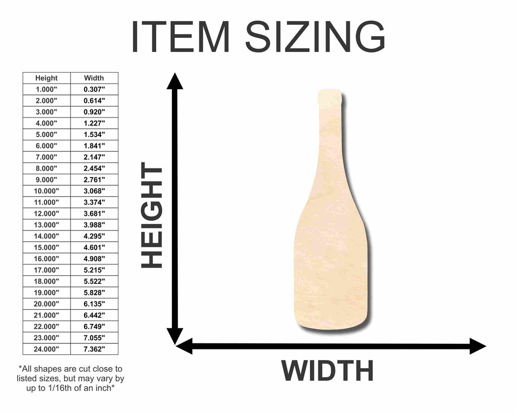 Unfinished Wood Wine Bottle Silhouette - Craft- up to 46" DIY