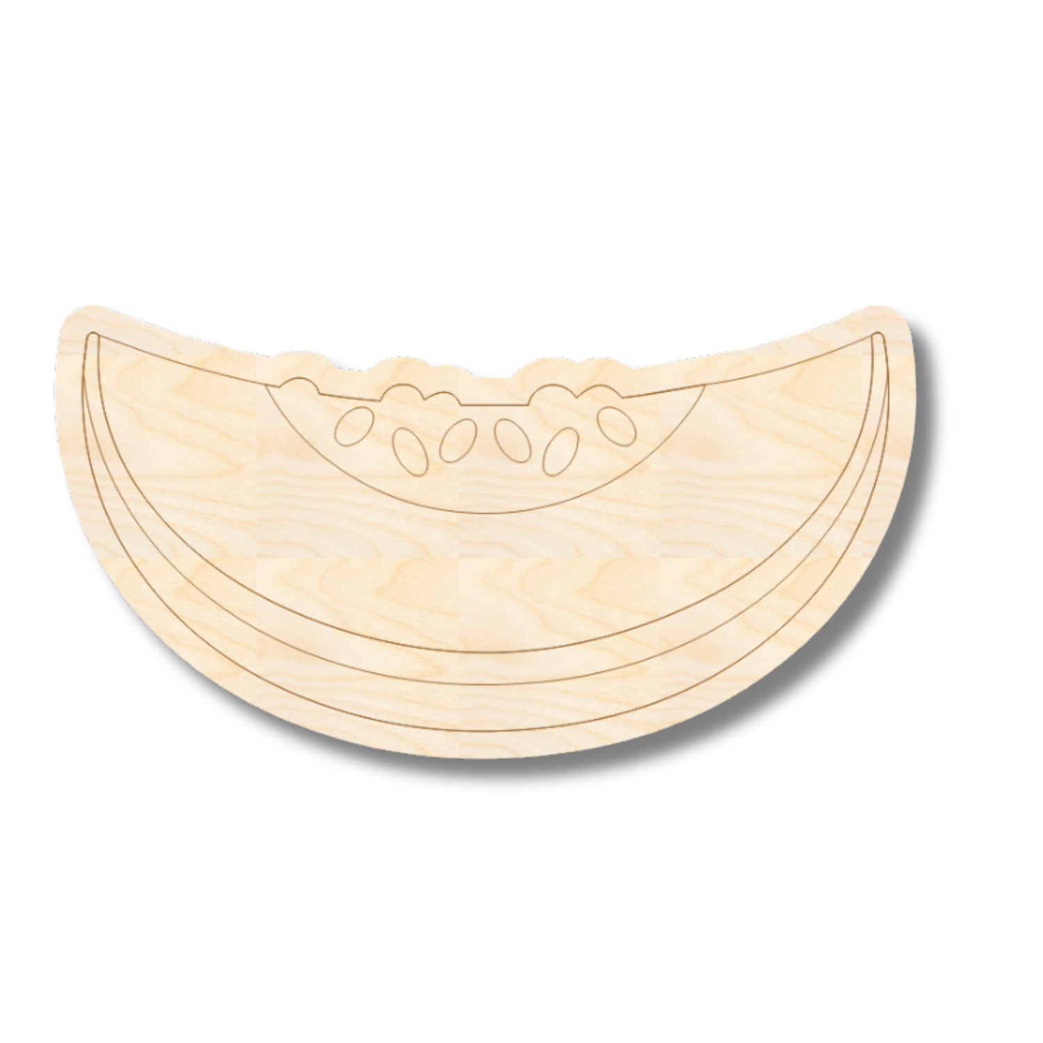 Unfinished Wood Etched Melon Slice Shape | Paint By Line Crafts | up to 30" DIY