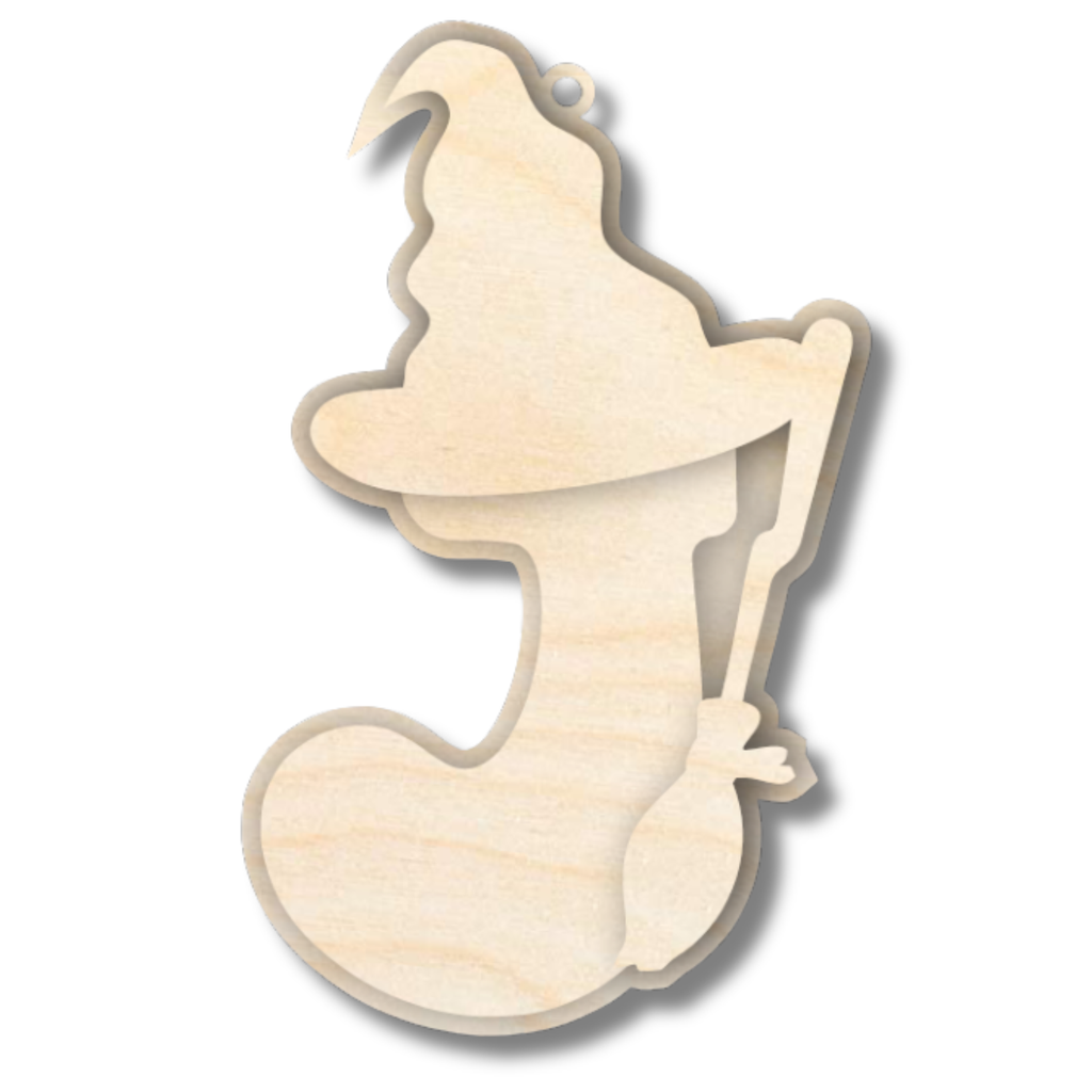 Unfinished Wood Layered Letter Halloween Witch Tags | A-Z | 3 Piece | 6" Tall | 1/8" Wood | Wood Craft DIY