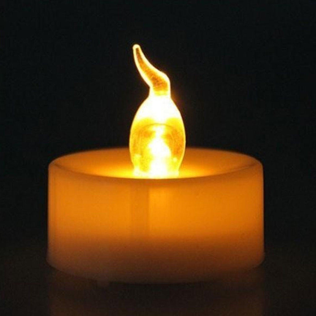 12Pcs Battery Operated LED Tea Lights Candles Flameless Wedding Decor  Realistic and Bright Flickering Holiday Gift Flameless LED Electric Candles for Seasonal & Festival Party Home Decoration
