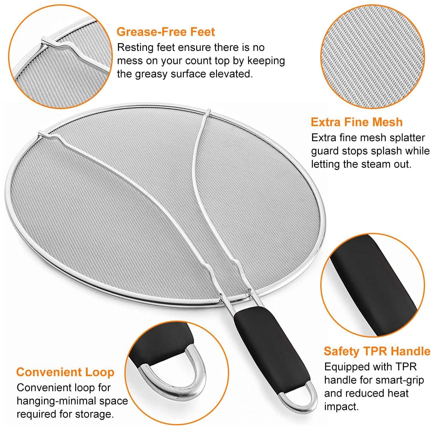 13-Inch Stainless Steel Grease Splatter Screen