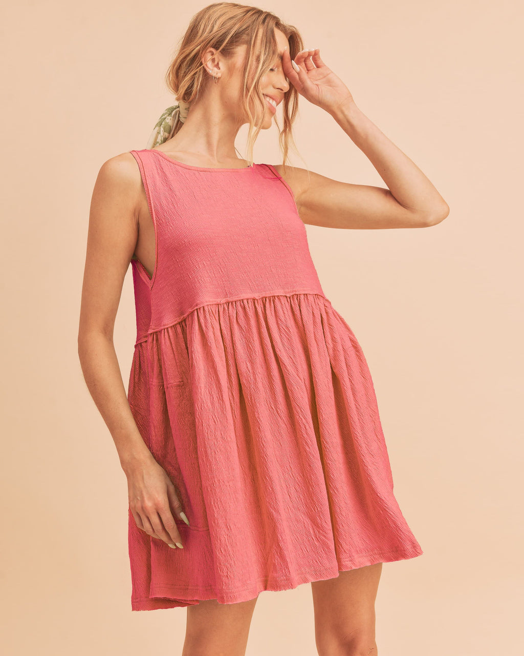 Round Neck Mini Tank Dress For Women–Versatile Everyday Essential, Comfortable & Stylish Casual Dress, Perfect for Layering or Standalone Look