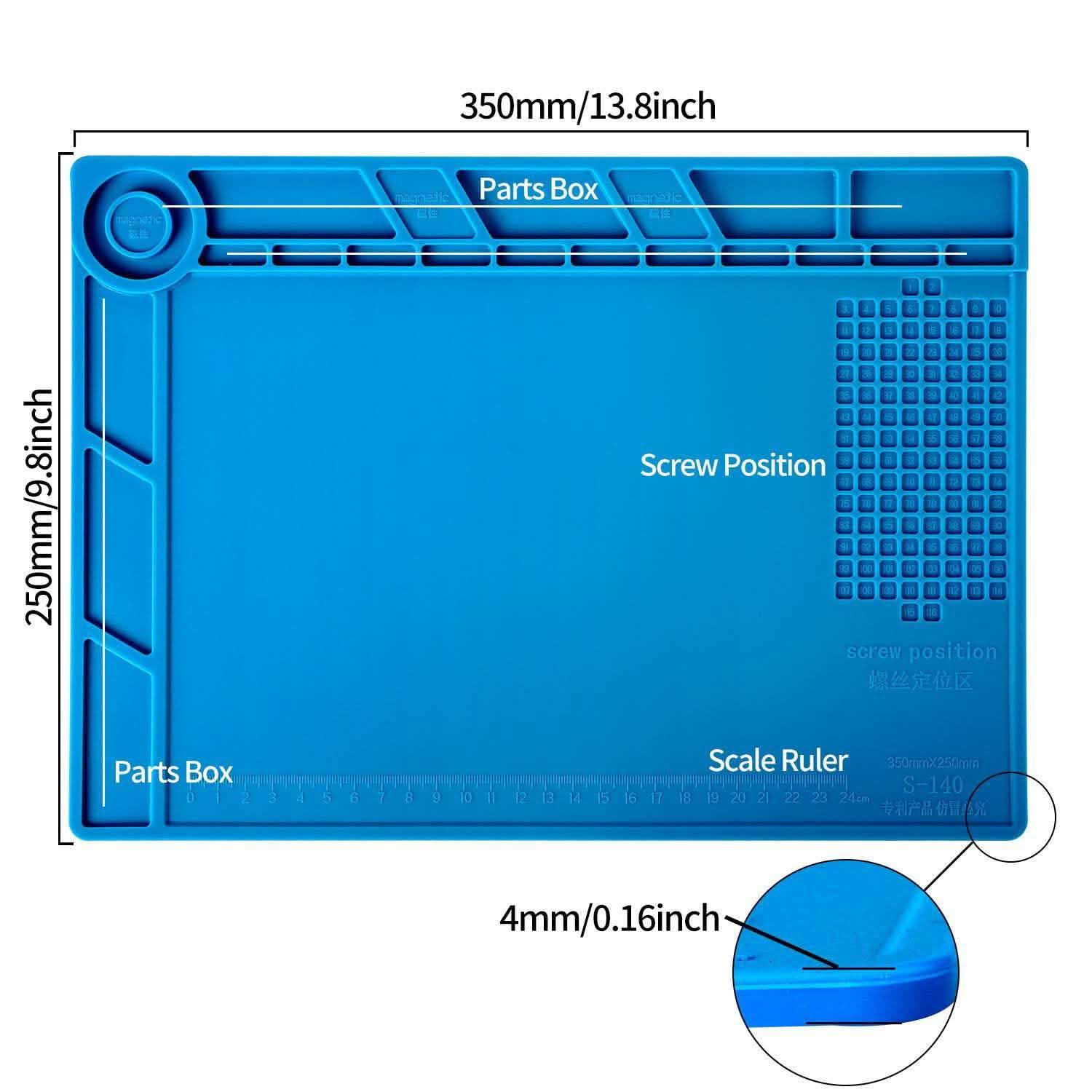 13.8" X 9.8" Magnetic Soldering Silicone Heat Insulation Mat