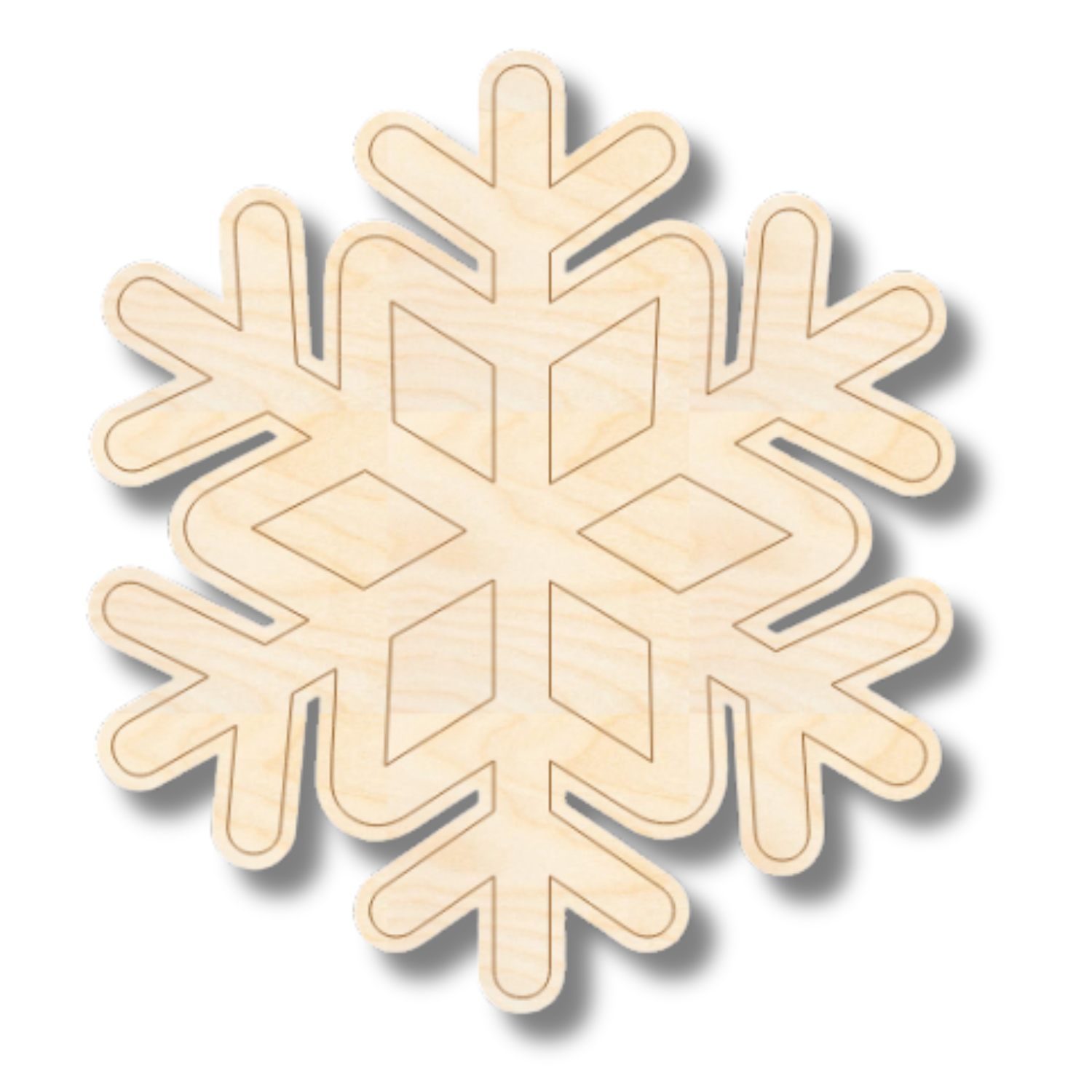 Unfinished Wood Etched Snowflake Shape | Paint By Line Crafts | up to 30" DIY