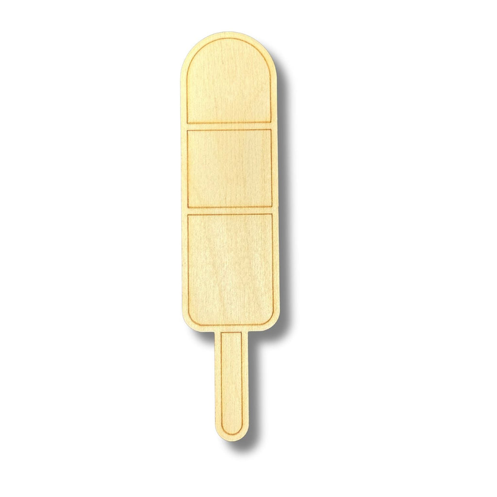 Unfinished Wood Etched Rocket Popsicle Shape | Paint By Line Crafts | up to 30" DIY