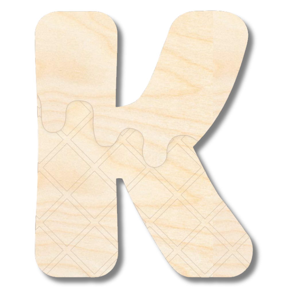Unfinished Wood Layered Etched Themed Letters | Ice Cream | A-Z | 2 Piece | up to 24"