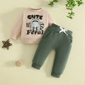 Kids Pullover Crewneck Sweatshirt With Long Sleeves Pockets And Long Pants