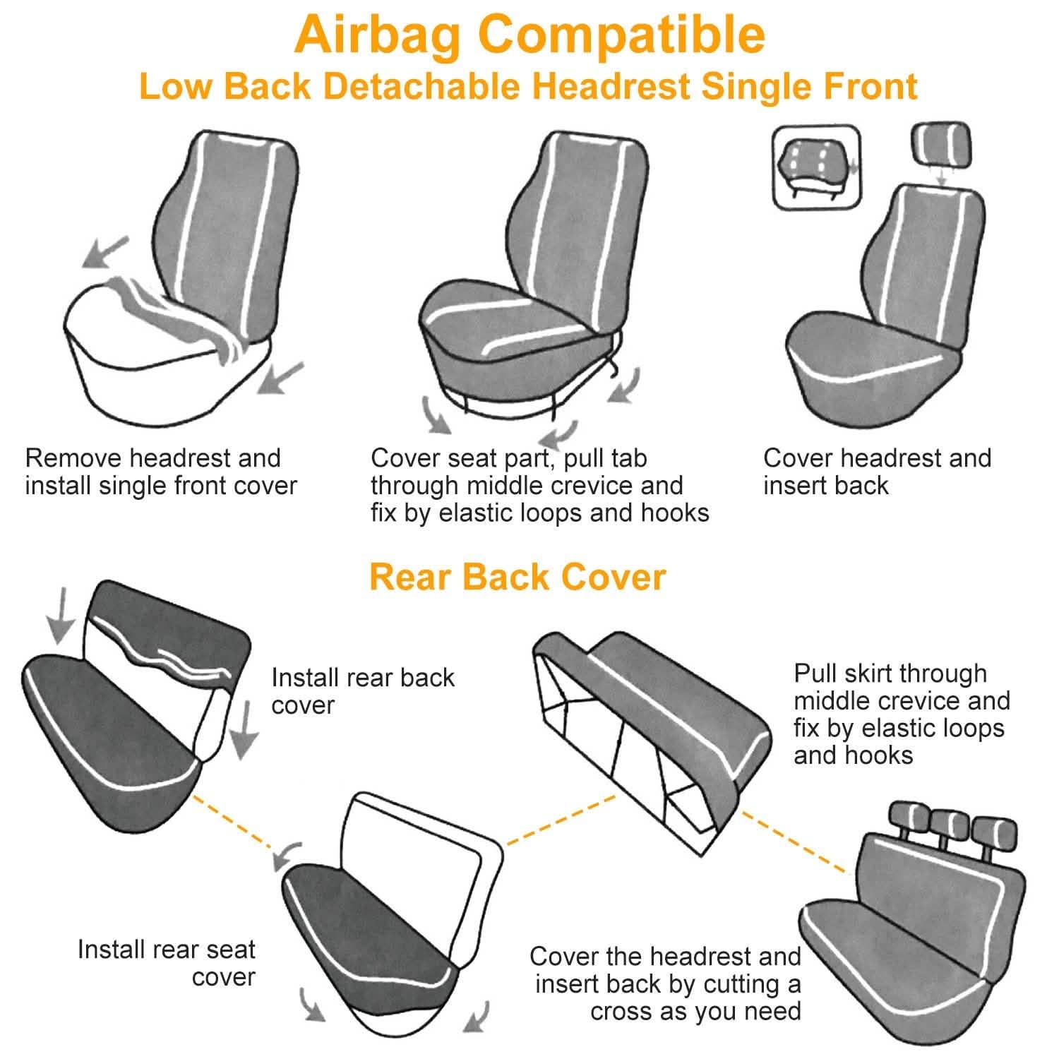 14-Pieces: Universal Auto Seat Cover Set