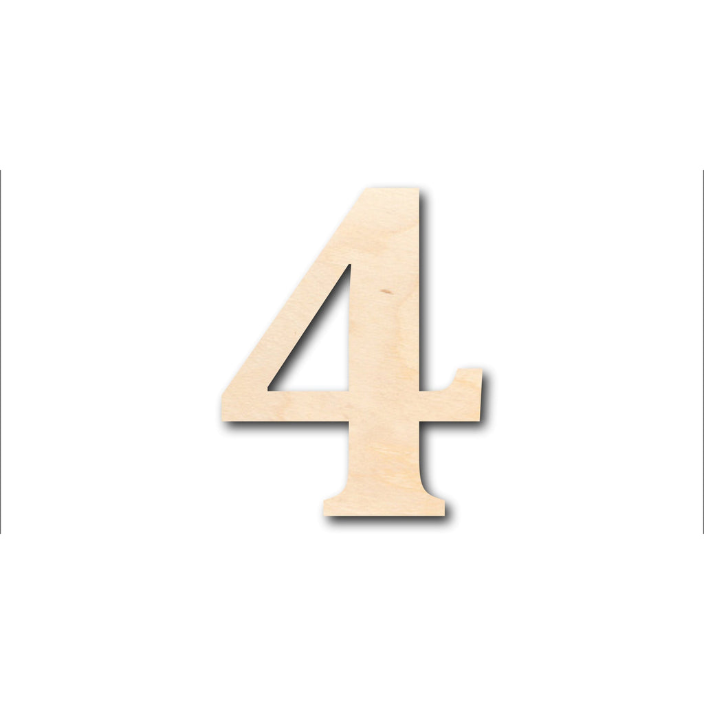Unfinished Wood Cambria Number 4 Shape - Craft - up to 46" DIY