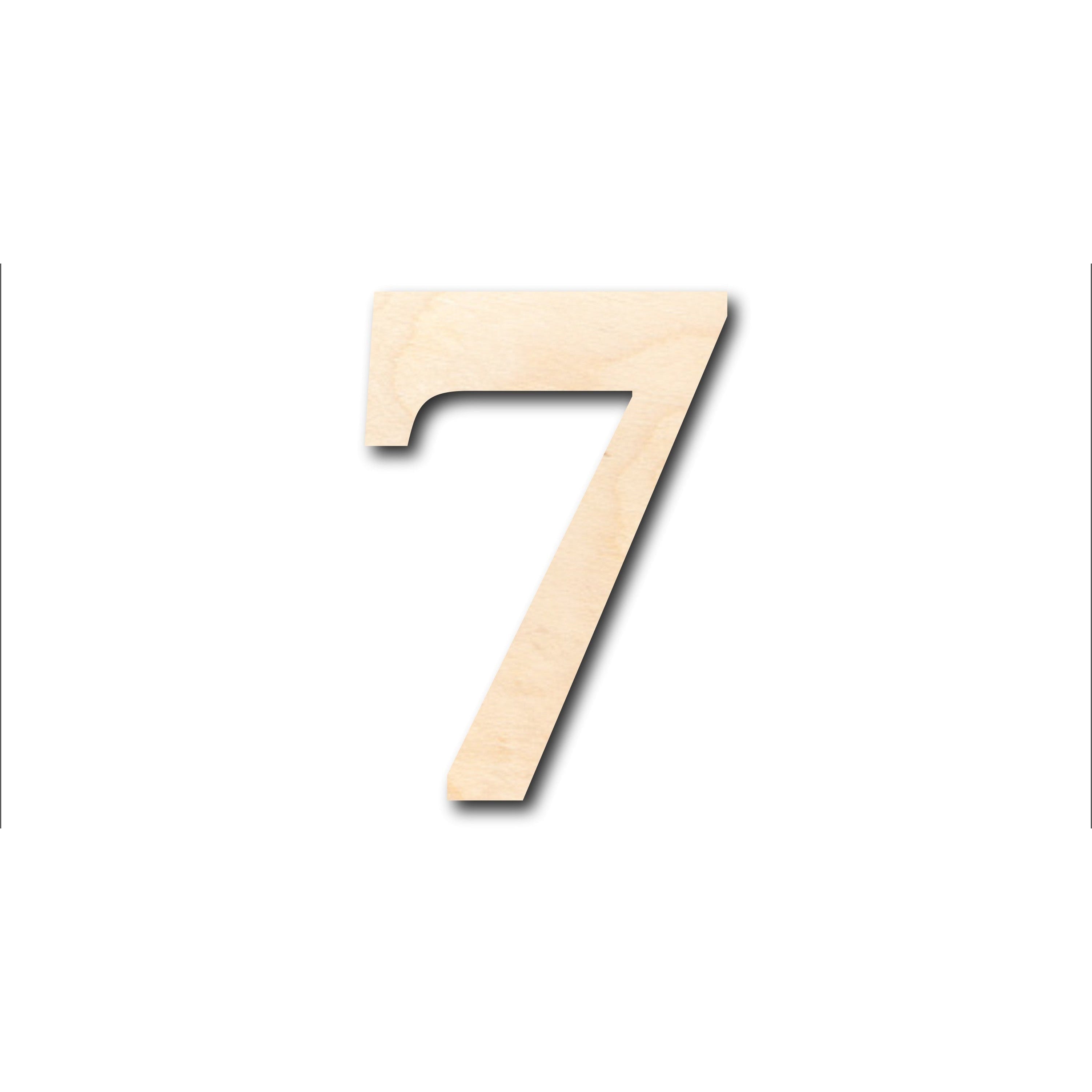 Unfinished Wood Cambria Number Seven Shape - Craft - up to 46" DIY