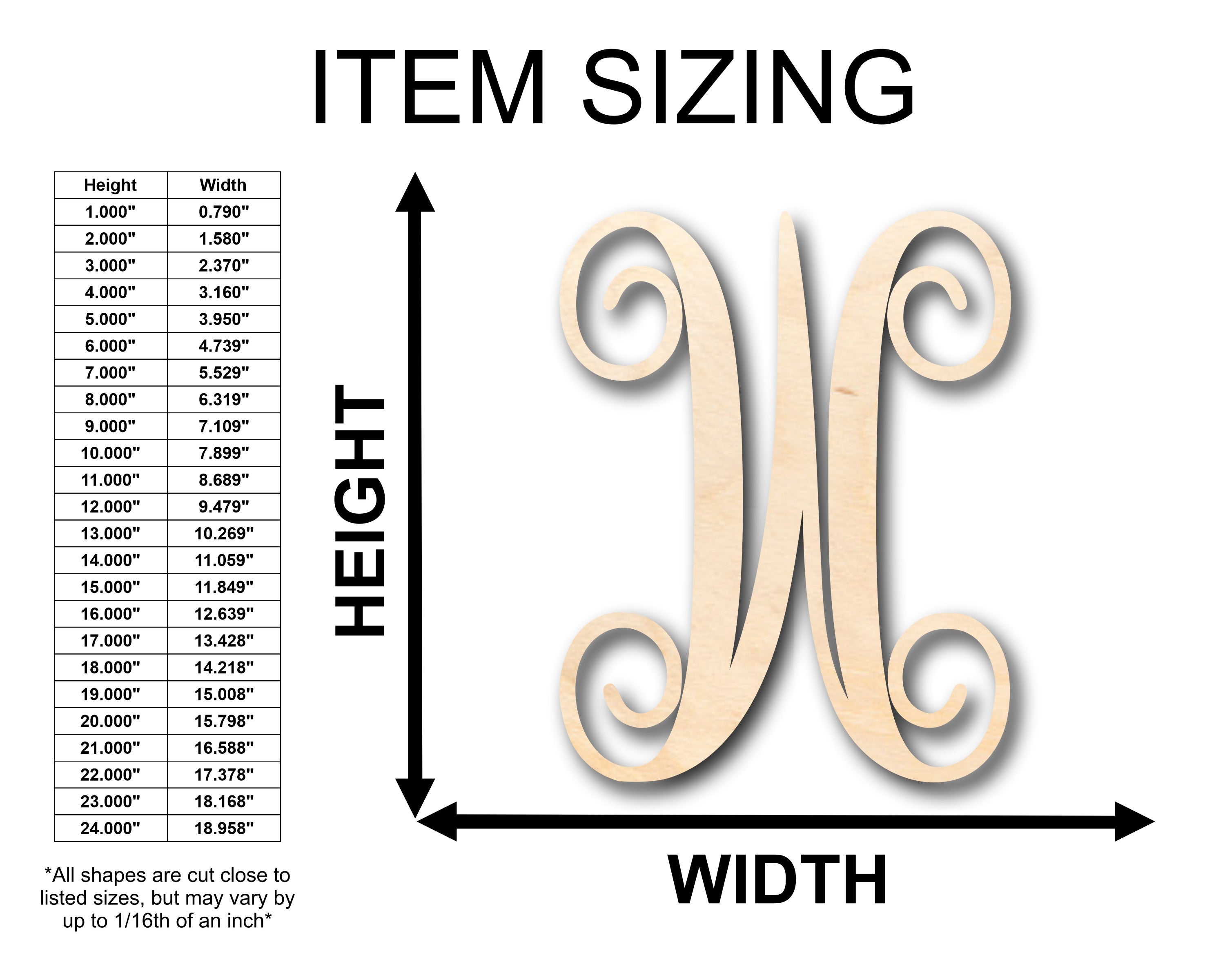 Unfinished Wood Monogram W Shape - Craft - up to 46" DIY