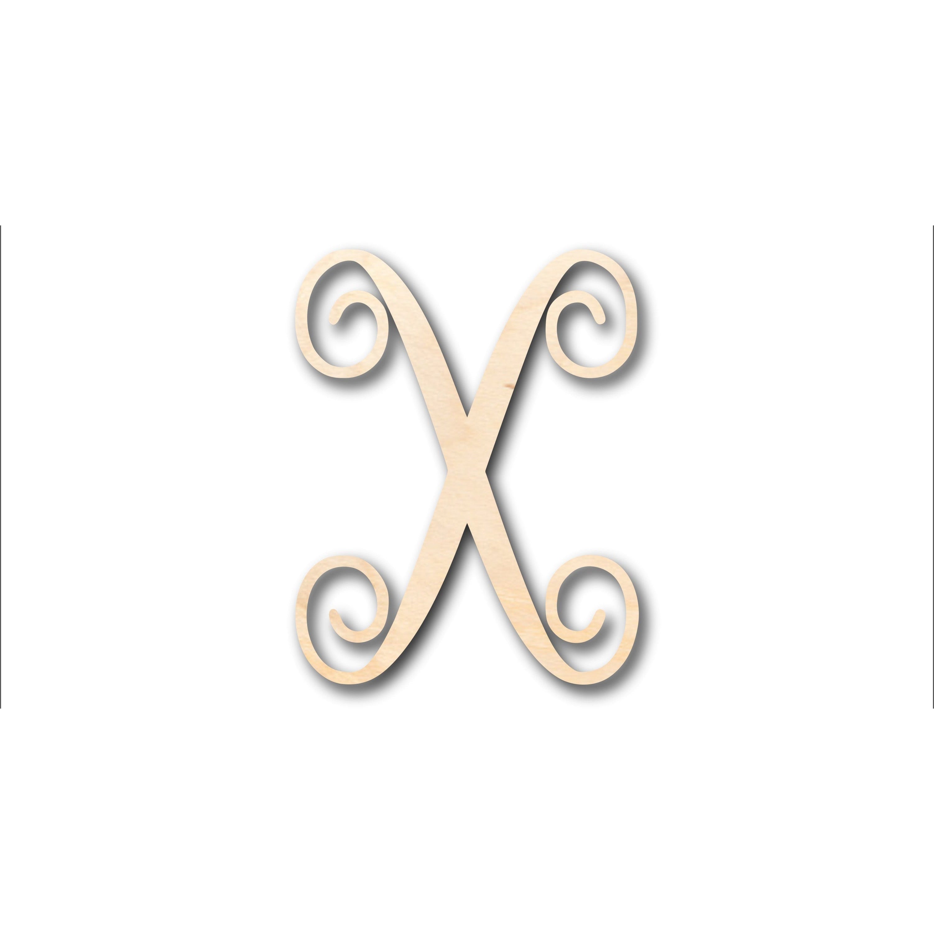 Unfinished Wood Monogram X Shape - Craft - up to 46" DIY