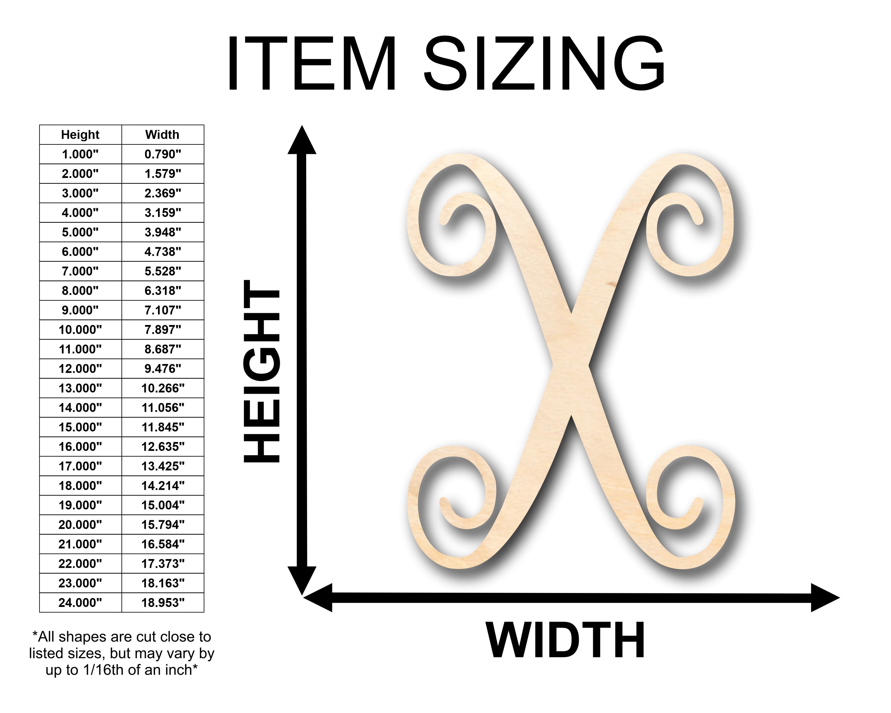 Unfinished Wood Monogram X Shape - Craft - up to 46" DIY