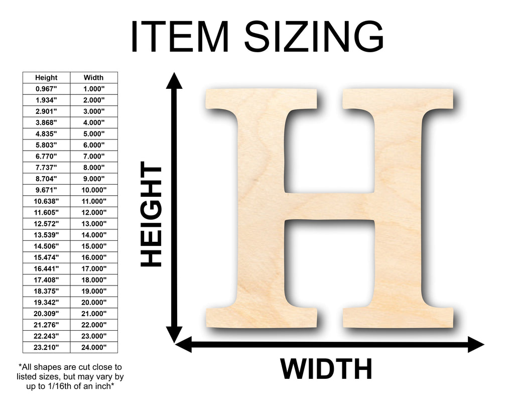 Unfinished Wood Bold Eta Shape - Craft - up to 46" DIY