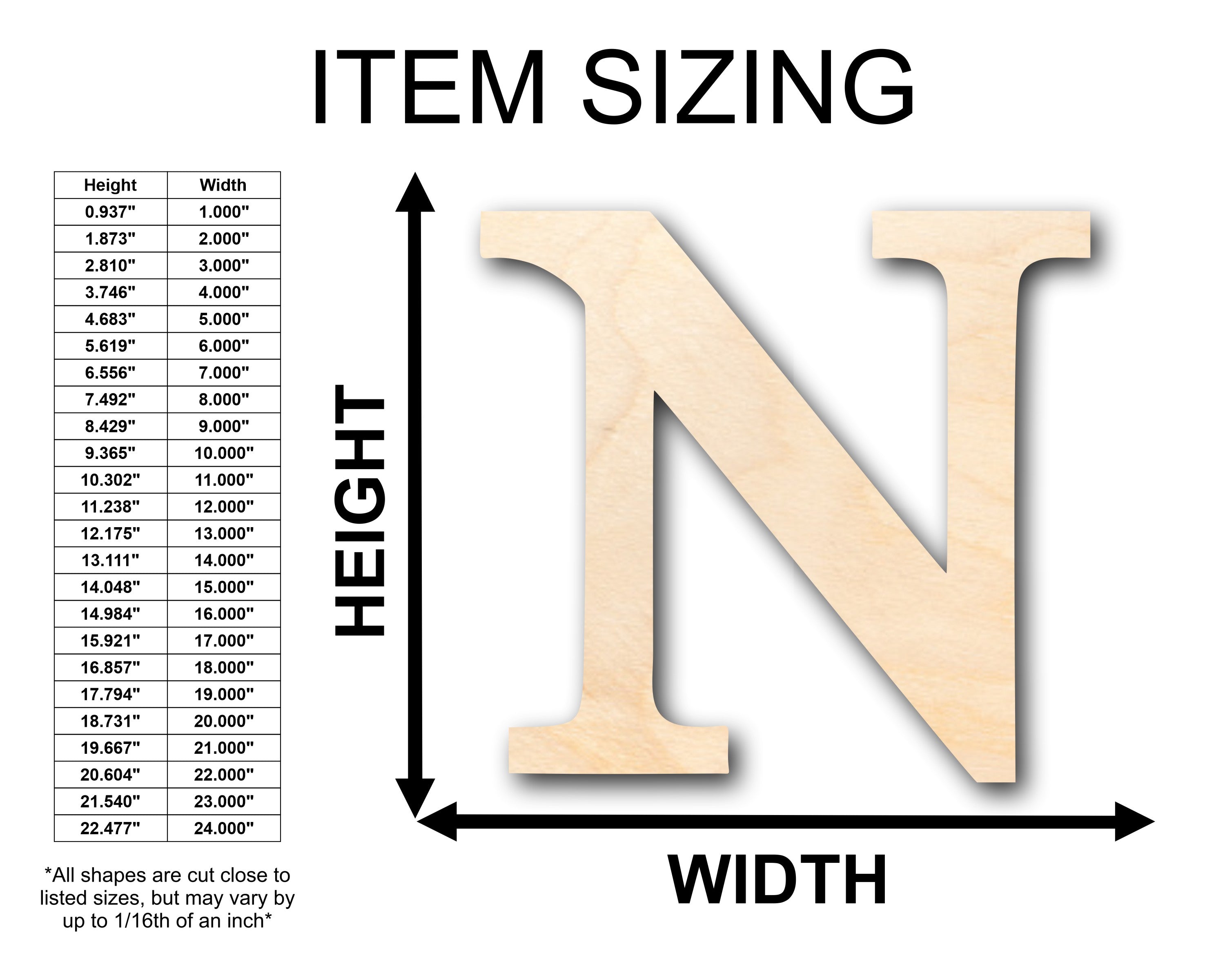 Unfinished Wood Bold Nu Shape - Craft - up to 46" DIY
