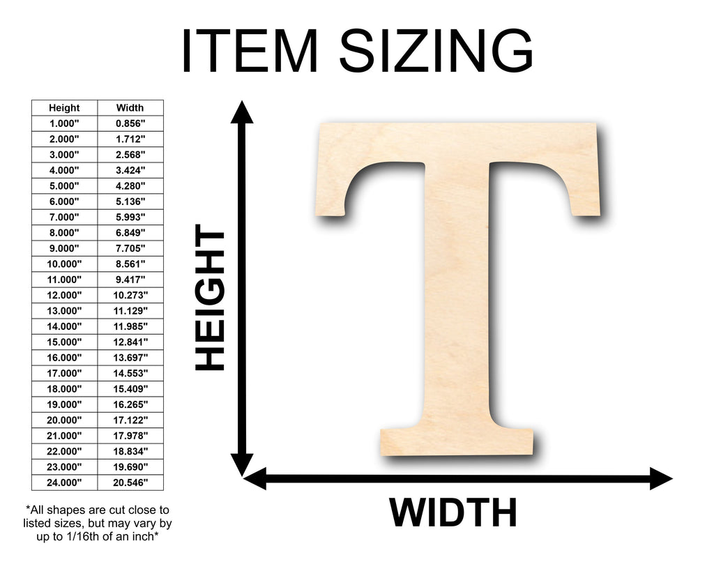 Unfinished Wood Bold Tau Shape - Craft - up to 46" DIY