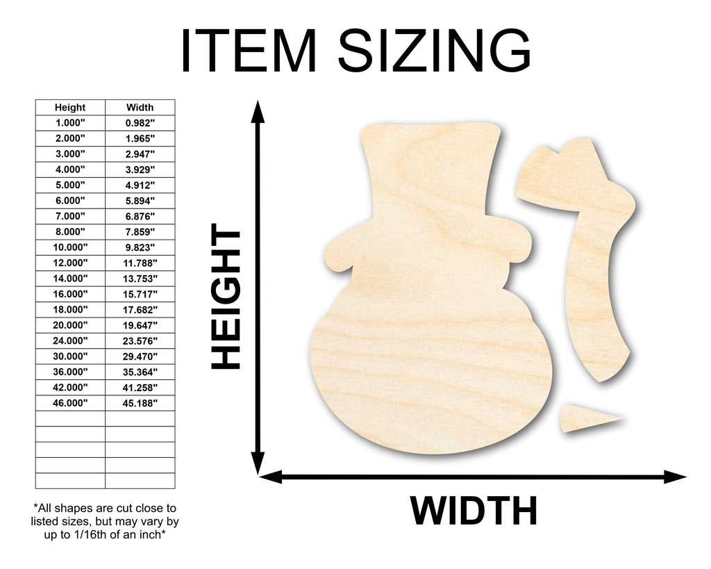 Unfinished Wood Snowman Craft Set Shape - 3 Piece Craft Set - up to 46"