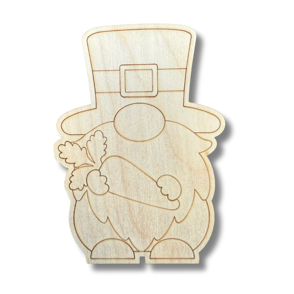 Unfinished Wood Etched Carrot Gnome Shape | Paint By Line Crafts | up to 30" DIY