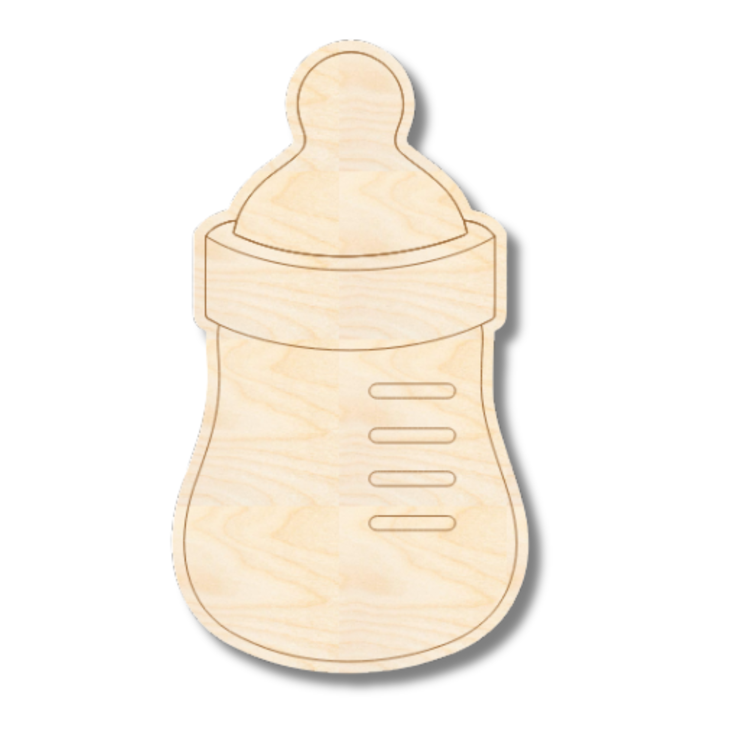 Unfinished Wood Etched Baby Bottle Shape | Paint By Line Crafts | up to 30" DIY