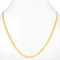 14K Yellow Gold Solid Womens 4mm High Polish Silk Herringbone Chain Necklace