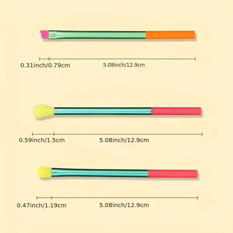 15-Pieces: Rainbow Color High Quality Makeup Brush Set