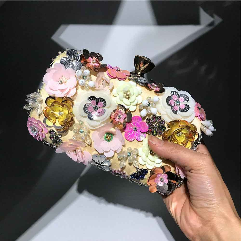 Colorful floral clutch purse evening bag for women