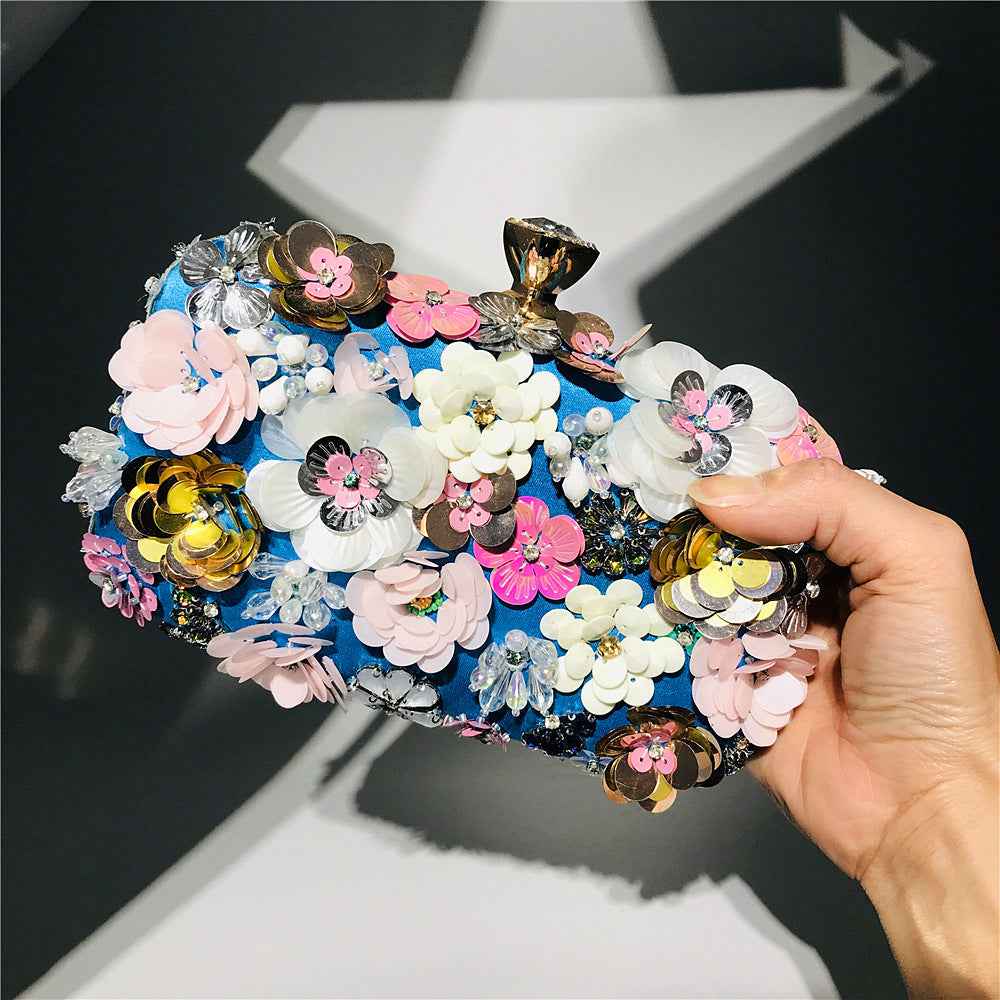 Colorful floral clutch purse evening bag for women