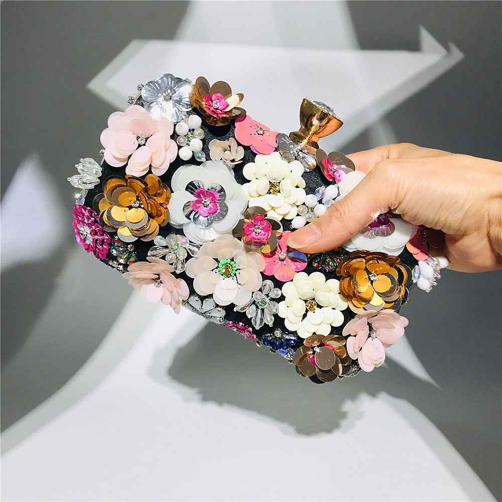 Colorful floral clutch purse evening bag for women