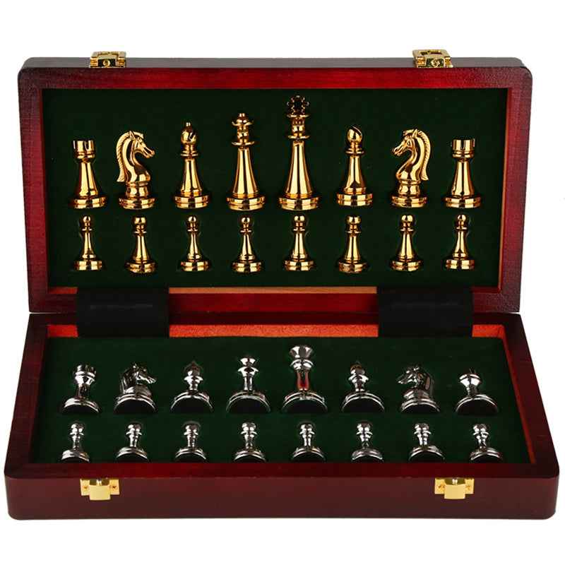 Chess Premium Gift Box Metal Bronze Children's Folding