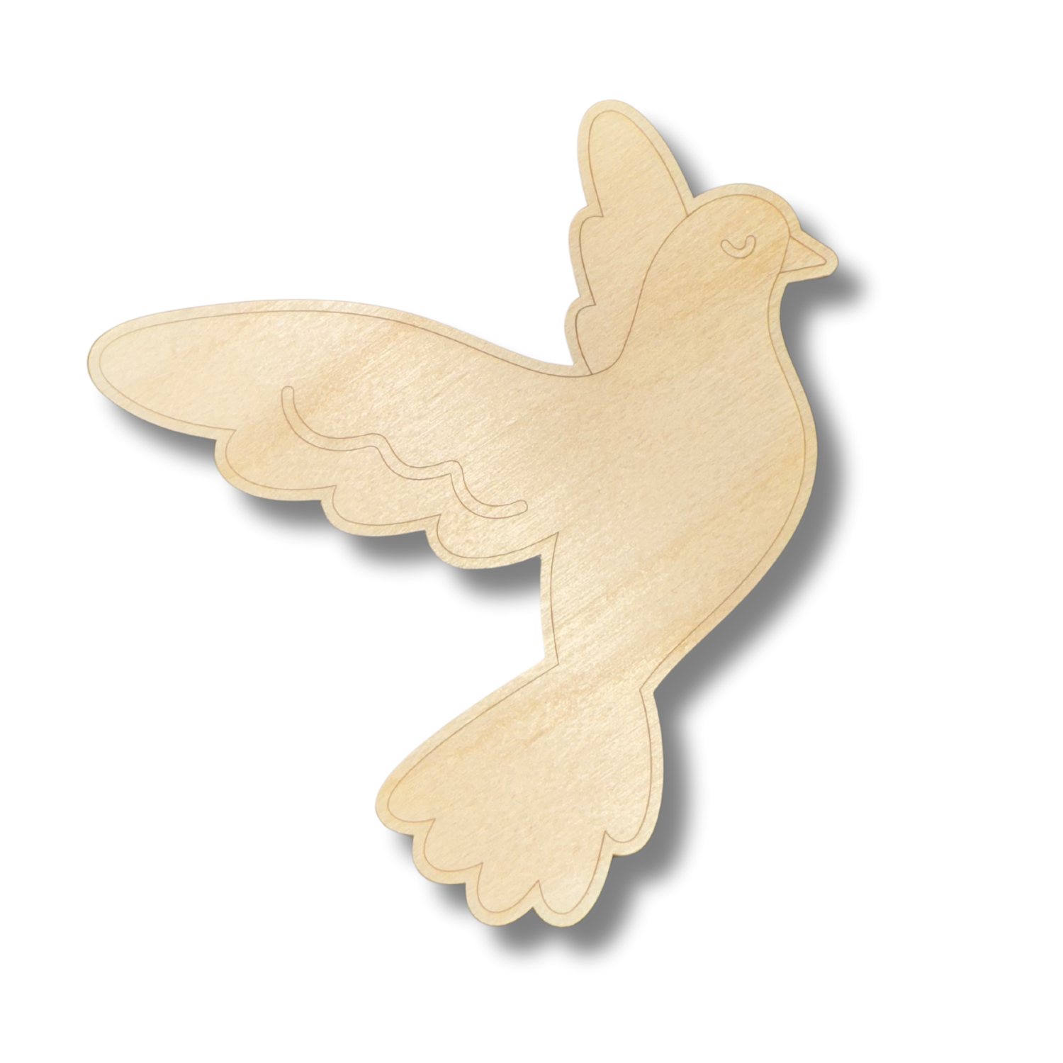 Unfinished Wood Etched Dove Shape | Paint By Line Crafts | up to 30" DIY