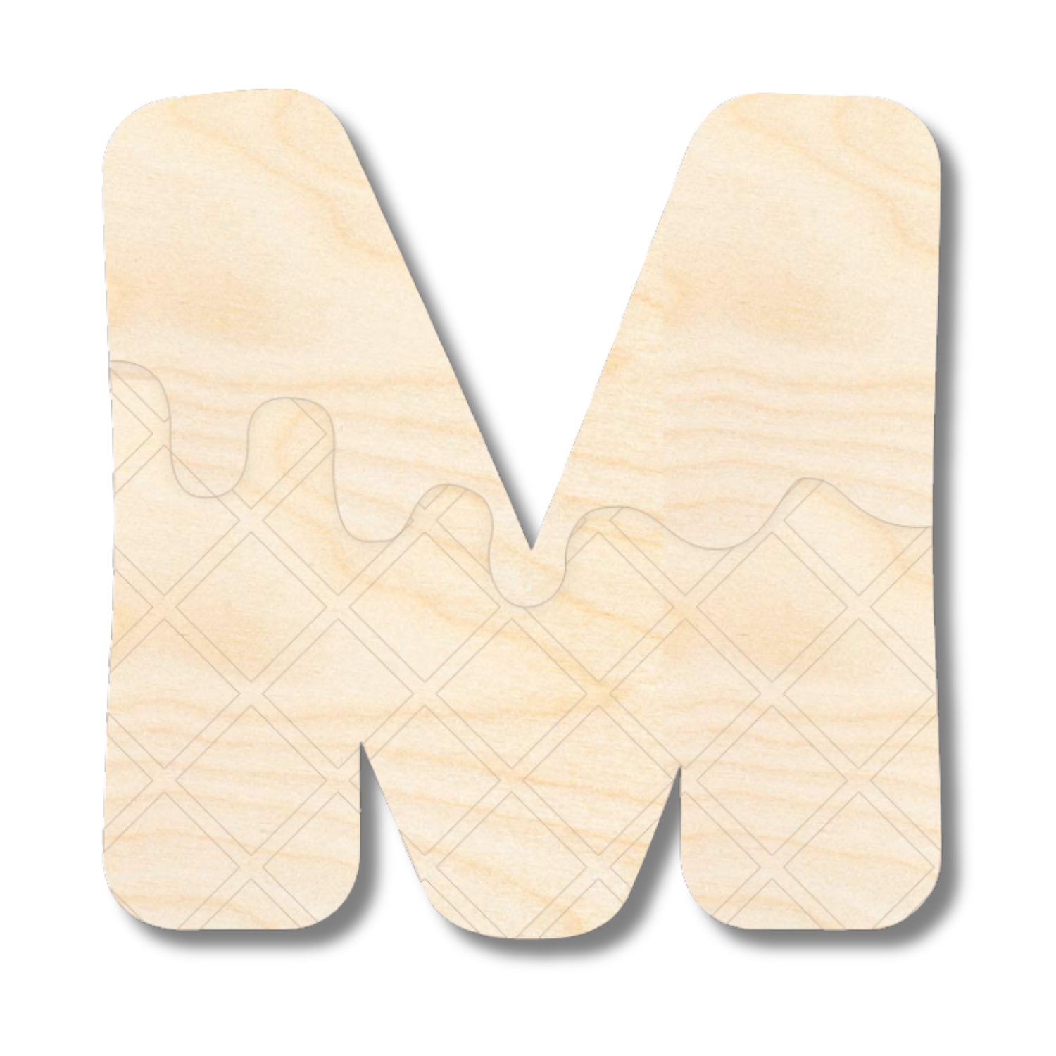 Unfinished Wood Layered Etched Themed Letters | Ice Cream | A-Z | 2 Piece | up to 24"