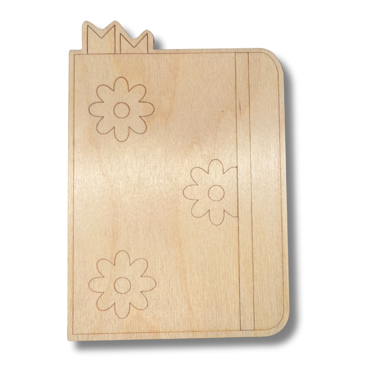 Unfinished Wood Etched Girls Diary Shape | Paint By Line Crafts | up to 30" DIY