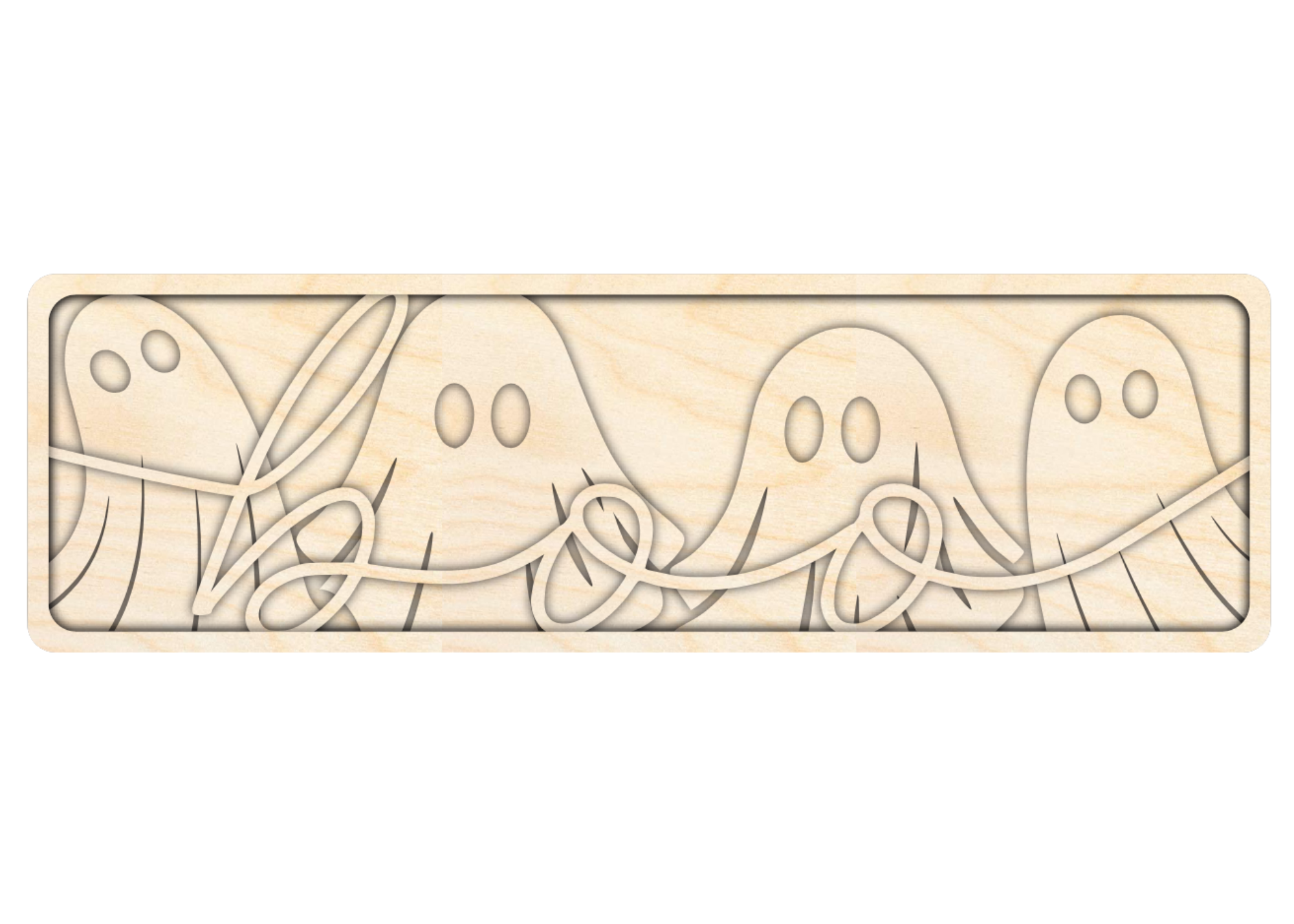 Unfinished Wood Layered Halloween Ghost Boo Sign | 4 Layers | up to 46"